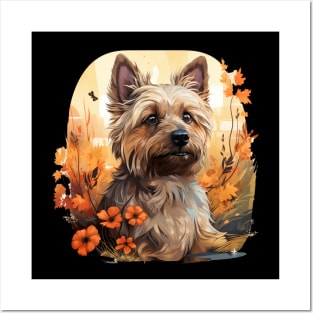 Floral Cairn Terrier Vintage Flower Dog Lover Posters and Art